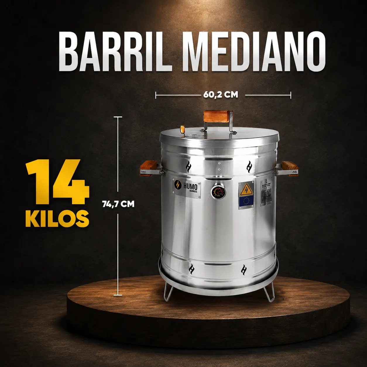 Barril asador mediano 14 kilos
